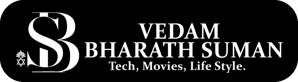 Vedam Bharath Suman writing a blog post about artificial intelligence on a laptop.
